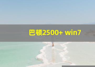 巴顿2500+ win7